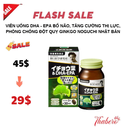 Viên Uống DHA - EPA bổ não, tăng cường thị lực, phòng chống đột quỵ Ginkgo NOGUCHI Nhật Bản