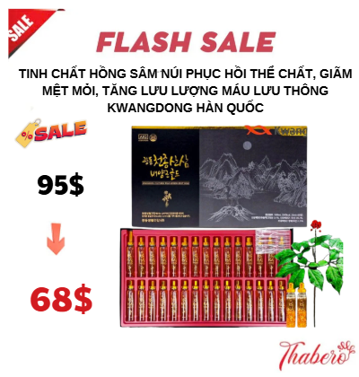Tinh Chất Hồng Sâm Núi phục hồi thể chất, giãm mệt mỏi, tăng lưu lượng máu lưu thông  Kwangdong Hàn Quốc