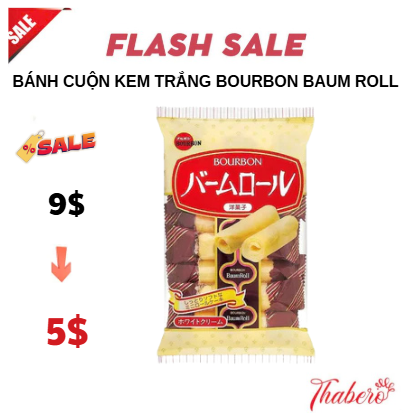 Bánh Cuộn  Kem Trắng Bourbon Baum Roll