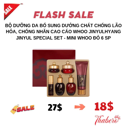 Bộ dưỡng da bổ sung dưởng chất chống lão hóa, chống nhăn cao cấo Whoo Jinyulhyang Jinyul Special Set - Mini whoo đỏ 6 SP