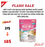 Bột chất xơ Inulin  giúp đường ruột khoẻ mạnh loại bỏ độc tố hấp thu dinh dưởng và tăng độ ẩm cho da và giúp da sáng giãm xỉn màu  (Inulin).