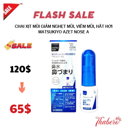 Chai xịt mũi giảm nghẹt mũi, viêm mũi, hắt hơi matsukiyo azet nose α