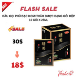 Dầu Gọi Phủ Bạc Komi Thảo Dược Dạng Gói Hộp 10 Gói x 25ml