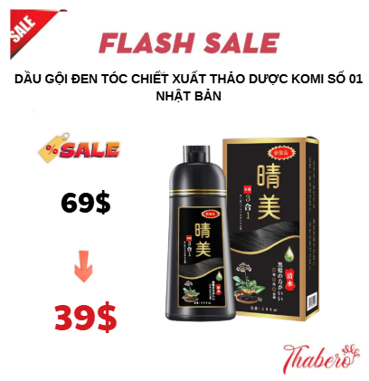 Dầu gội đen tóc chiết xuất thảo dược Komi số 01 Nhật Bản