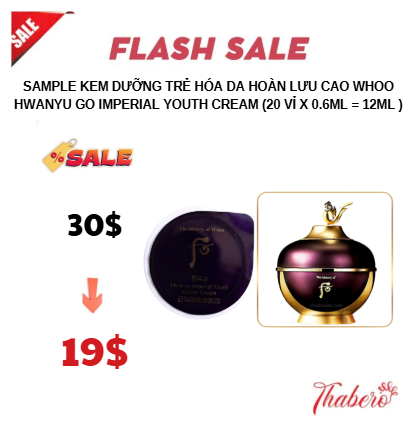 Sample  Kem Dưỡng Trẻ Hóa Da Hoàn Lưu Cao Whoo Hwanyu Go Imperial Youth Cream (20 vỉ x 0.6ml = 12ml )