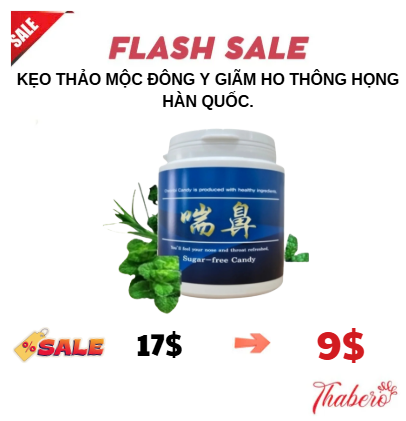Kẹo thảo mộc đông y giãm ho thông họng Hàn Quốc.