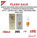 Sample Kem chống nắng dưỡng ẩm Gongjinhyang Essential UV Protective Cream Sun SPF50+, PA++++ - (120 gói x 1ml = 120ml) - Kem chống nắng Whoo vàng