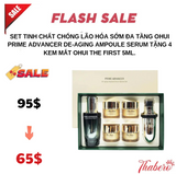 Set Tinh chất chống lão hóa sớm đa tầng OHUI Prime Advancer De-Aging Ampoule Serum Tặng 4 Kem Mắt Ohui The First 5ml.