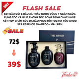 Set Dầu gội & Dầu xả thảo dược Đông Y ngăn ngừa rụng tóc và giúp phòng tóc bồng bềnh chắc khoẻ  kết hợp chăm sóc da đầu phục hồi tóc hư tổn Whoo Spa Essence Shampoo - Màu đen