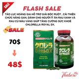 Tảo lục hoàng gia hỗ trợ giải độc ruột , cải thiện chức năng gan, dành cho người ít ăn rau xanh và rau củ màu vàng giúp tăng cường sức khoẻ Chlorella Royal DX.