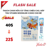Thạch Canxi Hữu Cơ Tăng Chiều Cao, Hấp thu vitamin Woongjin Vị Đào Cho Bé