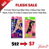 Vớ Làm Thon Gọn Bắp Chân, Chống Giãn Tĩnh Mạch, Giảm Tê Chân Compression Socks Nhật Bản