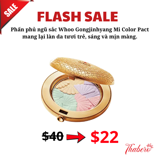 Phấn phủ  ngũ sắc Whoo Gongjinhyang Mi Color Pact mang lại làn da tươi trẻ, sáng và mịn màng