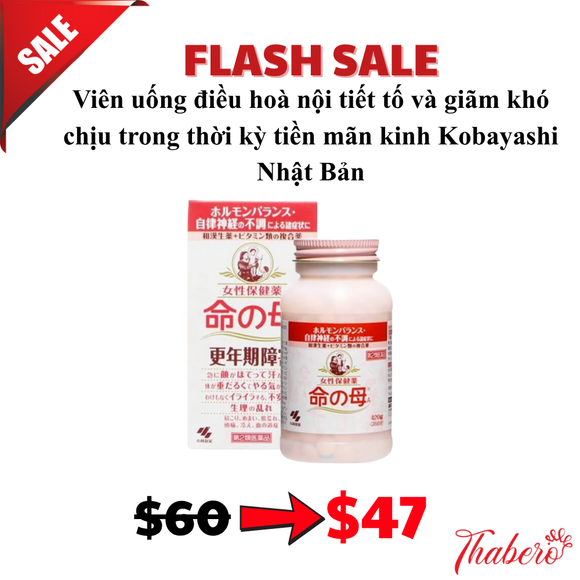 Viên uống điều hoà nội tiết tố và giãm khó chịu trong thời kỳ tiền mãn kinh Kobayashi Nhật Bản