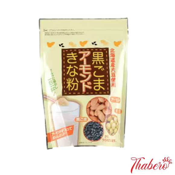 Bột ngũ cốc không đường  mè đen – hạnh nhân – đậu nành rang giàu đạm, canxi, sắt, vitamin E và chất xơ Kuro Goma Almond Kinako Delta