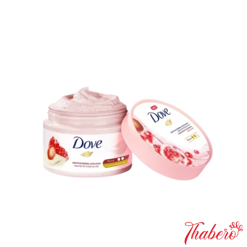 Kem tẩy tế bào chết toàn thân Dove dạng kem – hương lựu và bơ hạt mỡ Dove Creamy Scrub – Pomegranate & Shea Butte- HỒNG LỢT