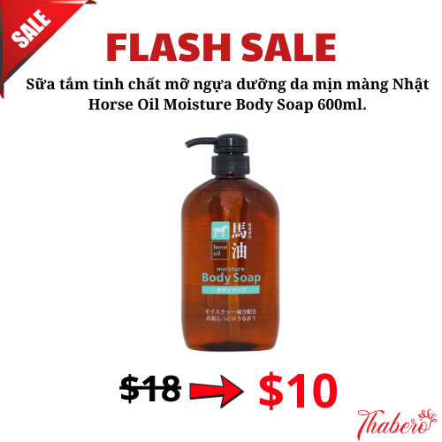 Sữa tắm tinh chất mỡ ngựa dưởng da mịn màng Nhật Horse Oil Moisture Body Soap 600ml