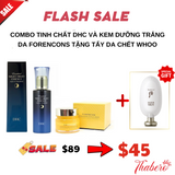Combo serum tinh chất DHC và Kem dưỡng sáng da Forencos vàng  tặng tinh chất tẩy da chết whoo