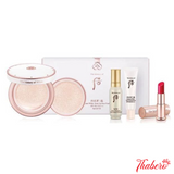 Bộ Phấn nước dưỡng trắng chống nắng Whoo Gongjinhyang Seol Radiant White Tone up Sun Cushion Foundation Special Set.- Phấn whoo trắng 4 sản phẩm