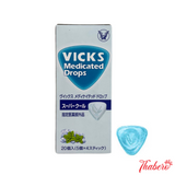 Kẹo ngậm Vicks giúp giãm đau họng, viêm, và  ho - Hương bạc hà mát lạnh Nhật Bản