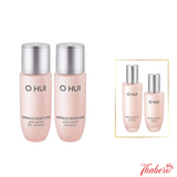 Combo Sữa Dưỡng Và Nước Cân Bằng hoa hồng dưỡng ẩm, chống lão hóa OHUI Miracle Moisture Pink Barrier Skin Soòtener mini size (20ml x 2 )