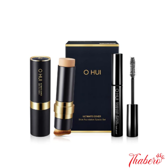 Set Kem Nền OHUI Ultimate Cover Stick Foundation Special + TẶNG kèm 1 mascara