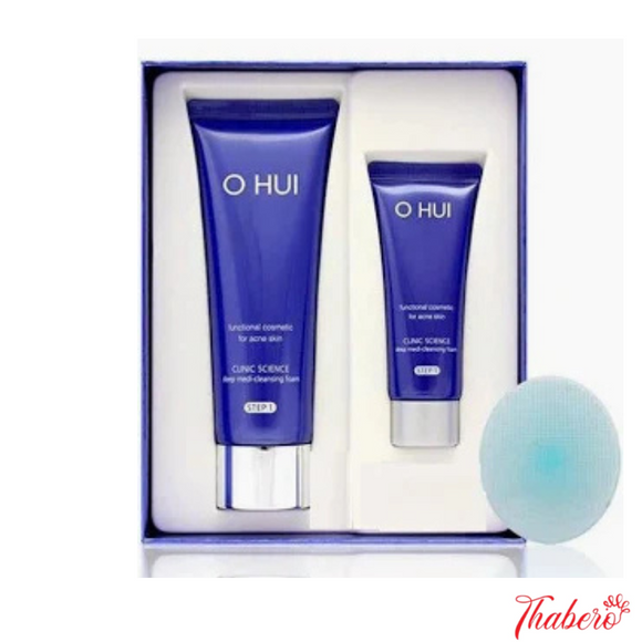 Set Sữa Rửa Mặt dành cho da mụn  Ohui Clinic Science Deep Medi-Cleansing Foam chăm sóc da mụn hiệu quả 40ml - OHUI XANH