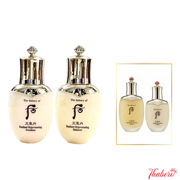 Combo nước hoa hồng sữa dưỡng hoa hiên tái sinh da The History Of WhooRadiant rejuvenating - 25ml lọ x 2