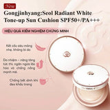 Bộ Phấn nước dưỡng trắng chống nắng Whoo Gongjinhyang Seol Radiant White Tone up Sun Cushion Foundation Special Set.- Phấn whoo trắng 4 sản phẩm
