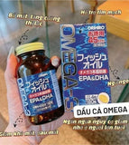 Viên uống dầu cá Omega 3 bổ nảo , bổ mắt tăng sức khoẻ tim mạch  Orihiro Nhât -180 viên.