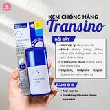 KEM CHỐNG NẮNG DƯỠNG DA TRỊ NÁM TRANSINO UV PROTECTOR SPF50+/PA++++ 30ML.