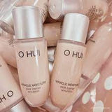 Combo Sữa Dưỡng Và Nước Cân Bằng hoa hồng dưỡng ẩm, chống lão hóa OHUI Miracle Moisture Pink Barrier Skin Soòtener mini size (20ml x 2 )