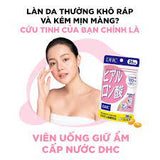 Viên Uống Cấp Nước hỗ trợ làm đẹp da giúp tăng đàn hồi da; làm đẹp da; giữ ẩm, bảo vệ da; thúc đẩy sản sinh collagen DHC Hyaluronic Acid Supplement 60 ngày