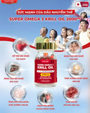 Viên Uống Dầu Nhuyễn Thể Hỗ Trợ Trí Não, Làm Đẹp Da, Tăng Cường Sức Khỏe Super Omega 3 Krill Oil 2000mg Eikenbi