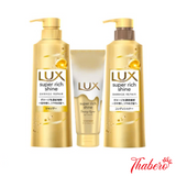 Set dầu gội, dầu xả, dầu ủ xả phục hồi hư tổn, tạo tóc bóng mượt mềm mại LUX Super Rich Shine - Damage repair vàng