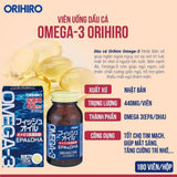 Viên uống dầu cá Omega 3 bổ nảo , bổ mắt tăng sức khoẻ tim mạch  Orihiro Nhât -180 viên.