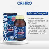 Viên uống dầu cá Omega 3 bổ nảo , bổ mắt tăng sức khoẻ tim mạch  Orihiro Nhât -180 viên.