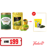 Combo 2 Bột trà xanh matcha Organic Matcha Ceremony Grade và matcha Uji nguyên chất Tặng rong biển mè rang trộn cơm