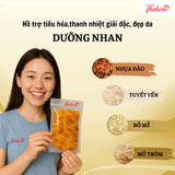 Dưỡng Nhan ( Nhựa đào , Bồ Mể , Tuyết Yến Mũ trôm ) - Dùng để ngâm uống giúp thanh lọc cơ thể mát gan sạch ruột nhuận trường và bổ sung collagen tự nhiên đẹp da .