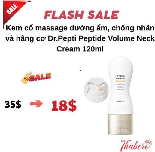Kem cổ massage dưởng ẩm, chống nhăn và nâng cơ Dr.Pepti Peptide Volume Neck Cream  120ml