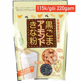 Bột ngũ cốc không đường  mè đen – hạnh nhân – đậu nành rang giàu đạm, canxi, sắt, vitamin E và chất xơ Kuro Goma Almond Kinako Delta